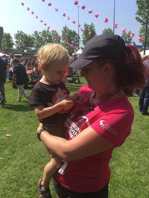 My biggest fan admiring the medal